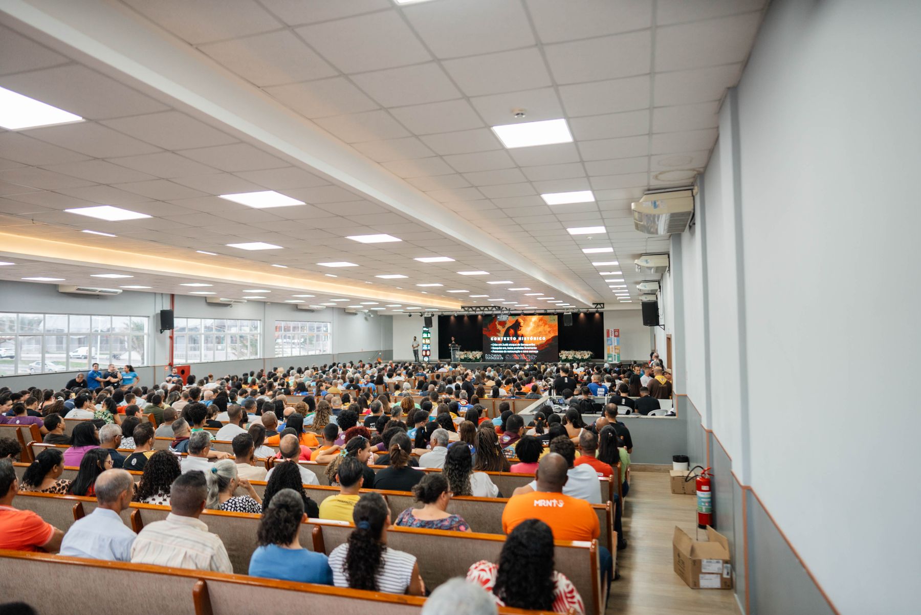 Large indoor event venue prepared for a capacity audience