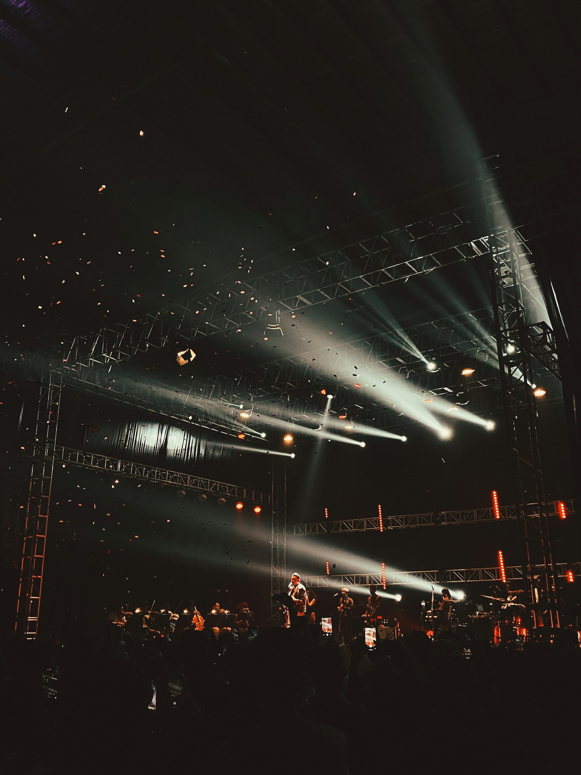 Large live show with audience and stage lighting